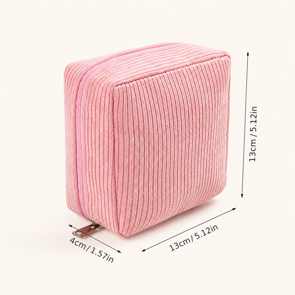 1pc Sanitary Napkin Storage Bag Flannel Thickened Sanitary Napkin Storage Bag Portable Mini Sanitary Pad Storage Bag